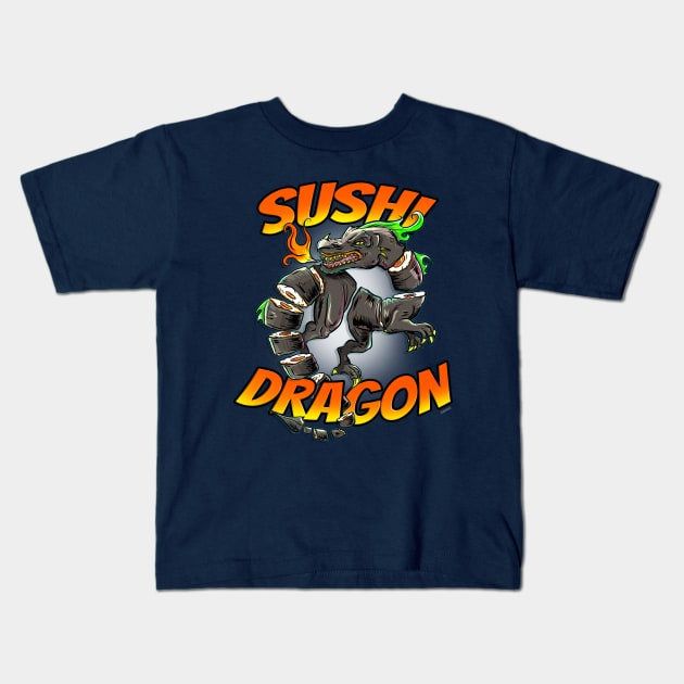 Sushi Dragon Graphic Kids T-Shirt by FerMinem